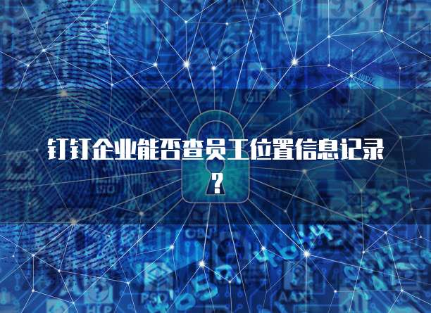 钉钉企业能否查员工位置信息记录？