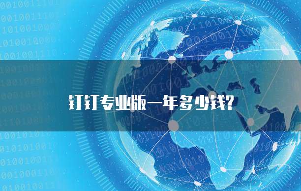 钉钉专业版一年多少钱?