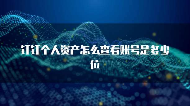 钉钉个人资产怎么查看账号是多少位