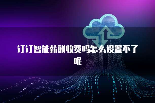钉钉智能薪酬收费吗怎么设置不了呢
