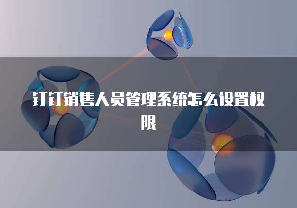 钉钉销售人员管理系统怎么设置权限