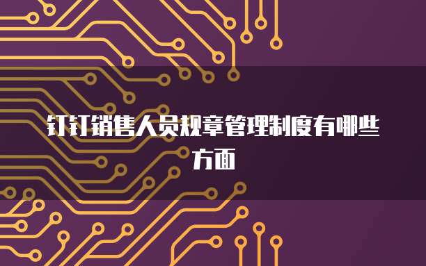 钉钉销售人员规章管理制度有哪些方面