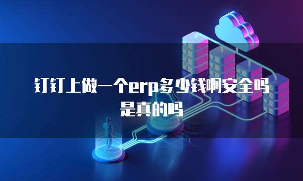 钉钉上做一个erp多少钱啊安全吗是真的吗