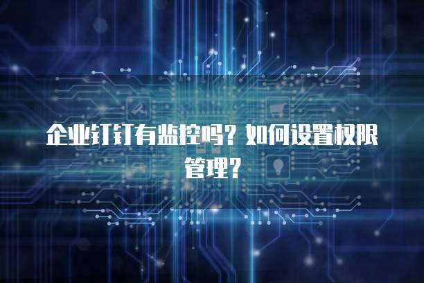企业钉钉有监控吗？如何设置权限管理？