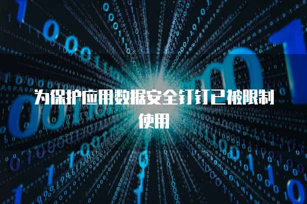 为保护应用数据安全钉钉已被限制使用