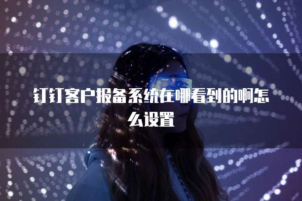 钉钉客户报备系统在哪看到的啊怎么设置