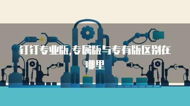 钉钉专业版,专属版与专有版区别在哪里