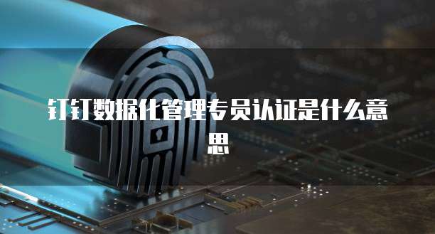 钉钉数据化管理专员认证是什么意思