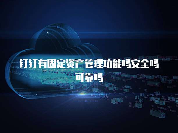 钉钉有固定资产管理功能吗安全吗可靠吗