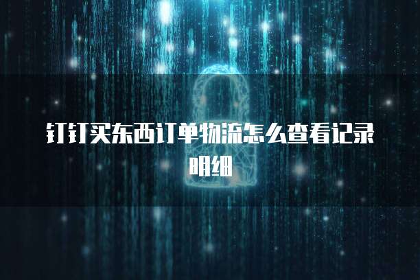 钉钉买东西订单物流怎么查看记录明细