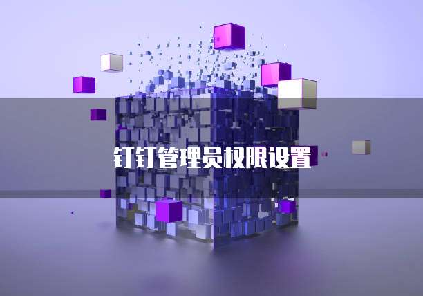 钉钉管理员权限设置