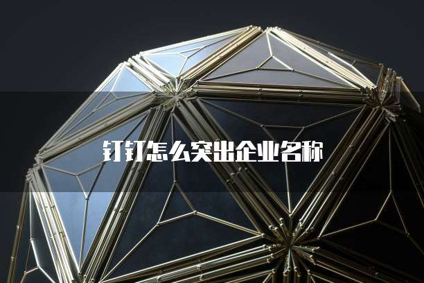 钉钉怎么突出企业名称