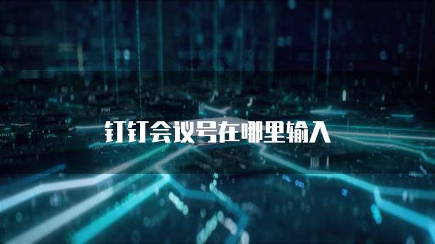 钉钉会议号在哪里输入