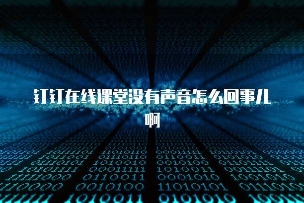 钉钉在线课堂没有声音怎么回事儿啊