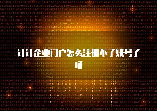 钉钉企业门户怎么注册不了账号了呀