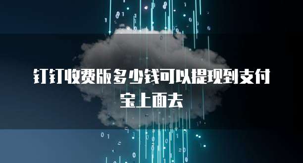 钉钉收费版多少钱可以提现到支付宝上面去