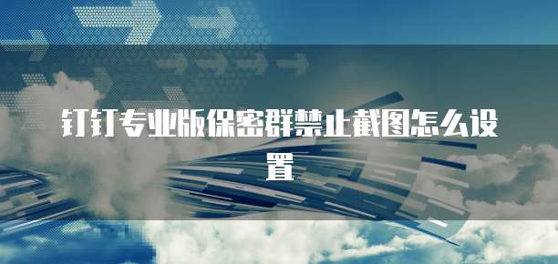 钉钉专业版保密群禁止截图怎么设置