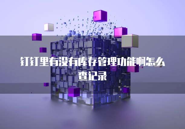 钉钉里有没有库存管理功能啊怎么查记录