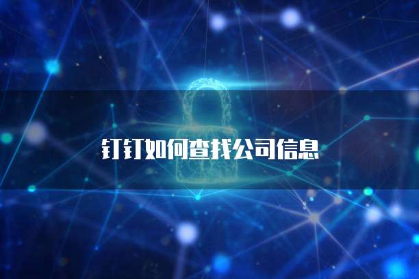 钉钉如何查找公司信息