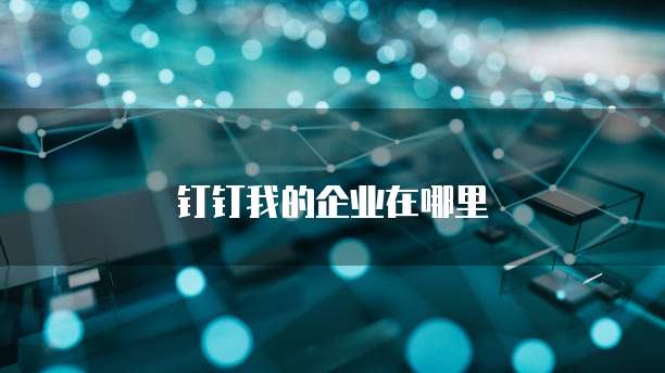 钉钉我的企业在哪里