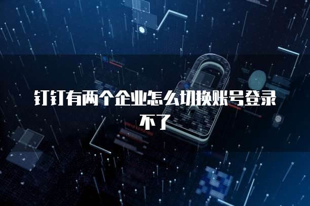 钉钉有两个企业怎么切换账号登录不了