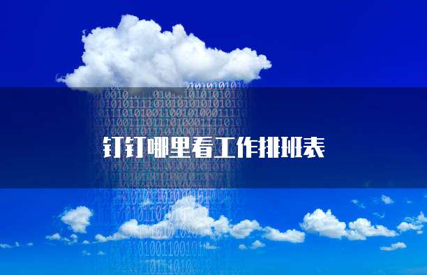 钉钉哪里看工作排班表