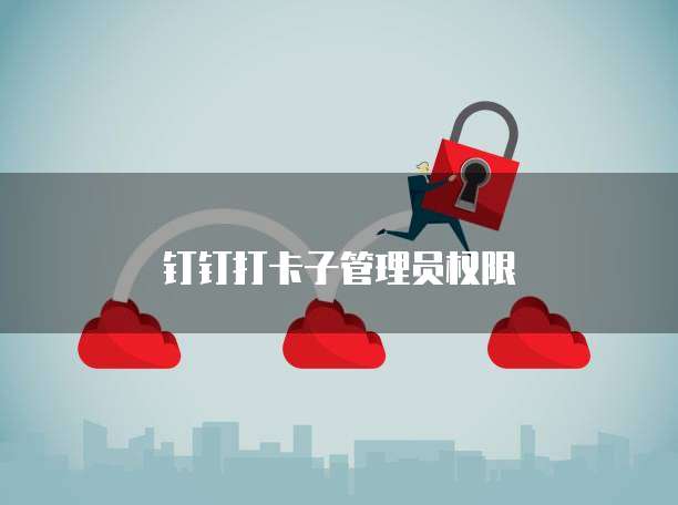 钉钉打卡子管理员权限
