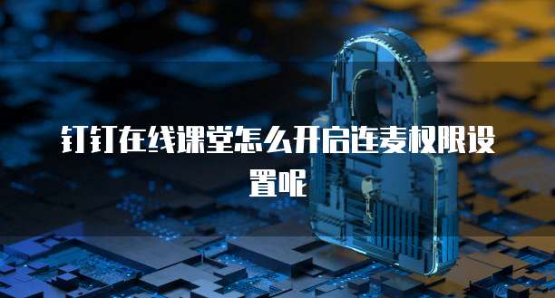 钉钉在线课堂怎么开启连麦权限设置呢