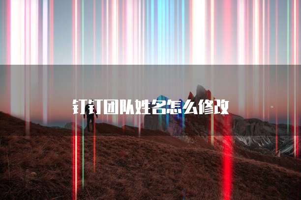 钉钉团队姓名怎么修改