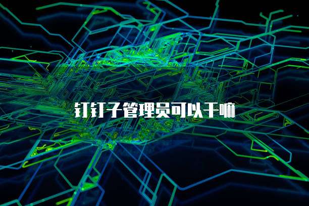 钉钉子管理员可以干嘛