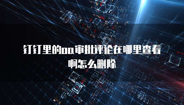 钉钉里的oa审批评论在哪里查看啊怎么删除