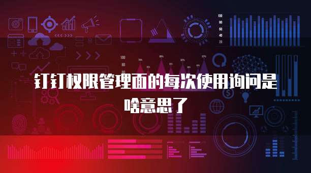 钉钉权限管理面的每次使用询问是啥意思了
