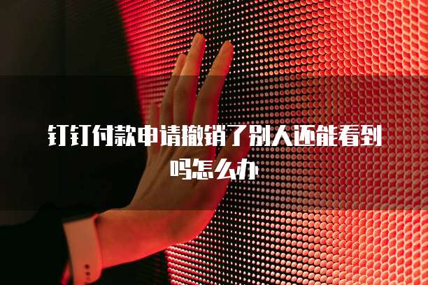 钉钉付款申请撤销了别人还能看到吗怎么办