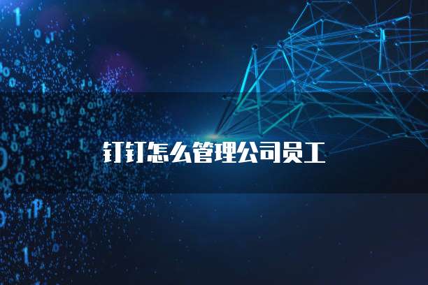 钉钉怎么管理公司员工